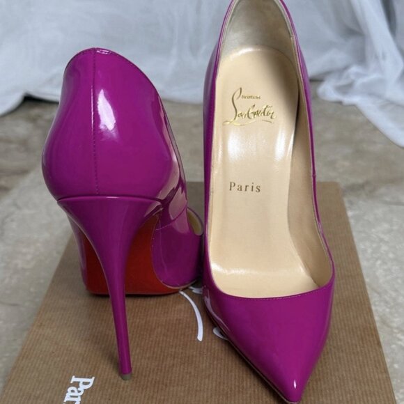 Christian Louboutin Pigalle Follies 120 Indian Rose 120mm Patent Heels - Picture 6 of 15